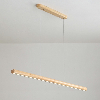 Modern Wood Pendant Light Linear Ceiling Fixture 39