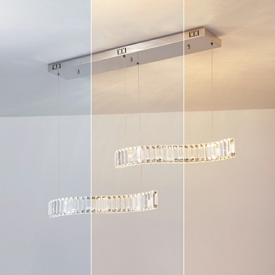 Parallel Crystal Hanging Pendant Contemporary LED 3 Inchs Height over Island Lighting