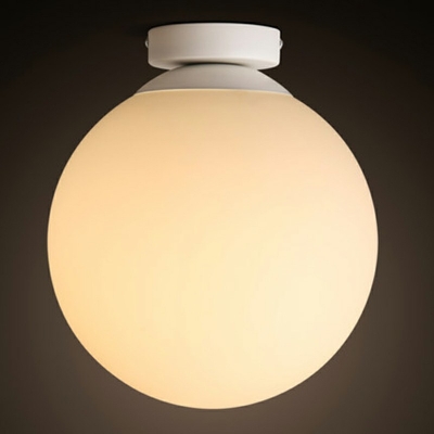 Simplicity Globe Ceiling Flush Mount Light White Glass LED Close to Ceiling Lamp for Hallway
