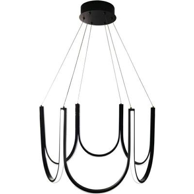 Twisting Metal Pendant Lamp in Simplicity LED 16 Inchs Height Ceiling Chandelier Light with Arcylic Shade