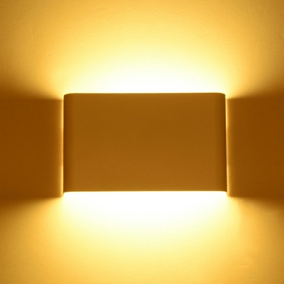 Ultrathin Rectangle LED Wall Sconce Minimalist Aluminum Wall Mounted Lamp in White Light