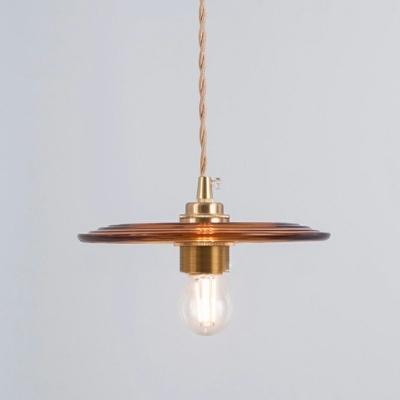 Glass Shade Industrial Pendant with 1 Light Ceiling Mount Single Pendant for Living Room