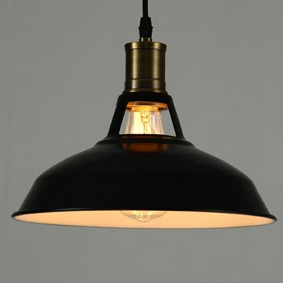 Industrial Style 1 Light Lid Shape Metal Pendant Ceiling Lights Hanging Lamp for Dining Room