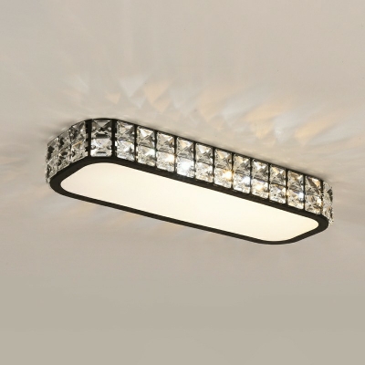 Linear Flushmount Lighting Minimalism 2 Inchs Height Crystal LED Flush Ceiling Light