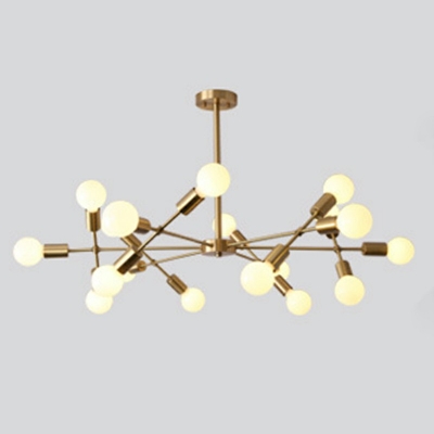 Sphere Shade Suspended Light Modern Chic Cream Glass Hanging Light for Living Room in Brass
