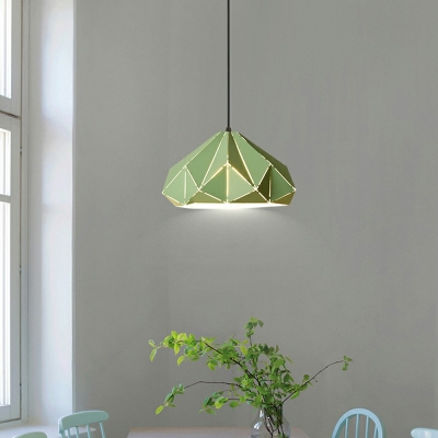 Tapered Pendant Lamp Macaron Colorful Metal Single Head Hanging Light for Children Room