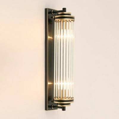 Tubular Living Room Flush Wall Sconce Industrial Glass 5 Inchs Wide Wall Mounted Light
