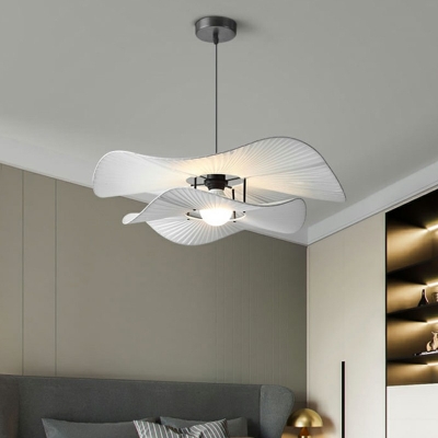 White Fabric Pendant Lighting Suspension Light for Dining Room with 47 Inchs Height Adjustable Cord