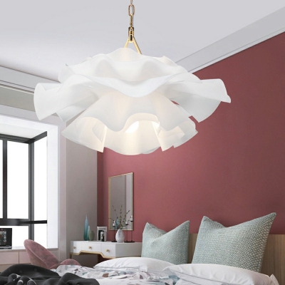 Arcylic Shade Suspension Lamp Modern Style 2 Lights Creative Garment Store Hanging Light in White