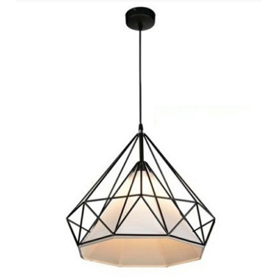 Diamond Form Pendant Industrial Living Room 9.5 Inchs Height Iron Cage Hanging Lamp