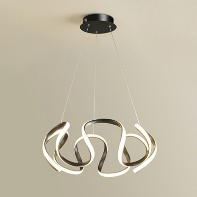 Low Profile Chandeliers Curved LED Pendant Light 21.5