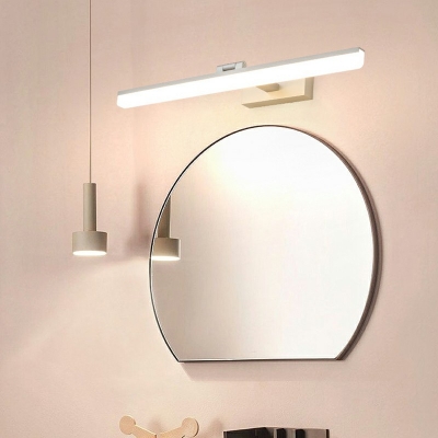 Minimalism Metal LED Toilet Wall Sconce Acrylic Shade 180° Adjustable Bathroom Vanity Light