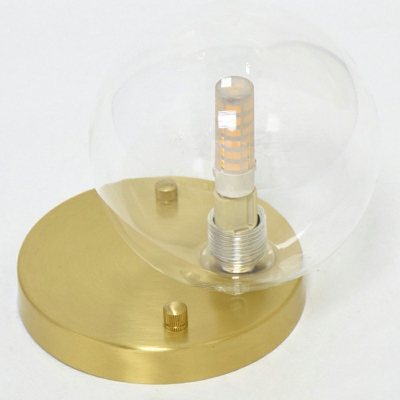 Modern Simplicity 1-Head Semi Flush Light Globe Glass Shade 5.5 Inchs Wide Ceiling Light