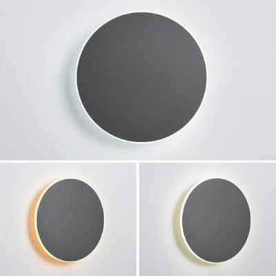 Modern Style Wall Light LED Round Fixture Not Dimmable Ambient Eclipse LED Wall Sconce for Bedroom Living Room Hallway