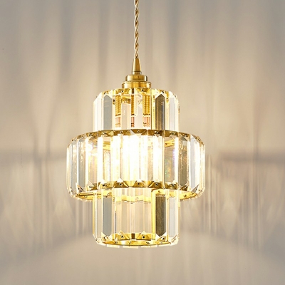 Stunning Pendant Light Embedded with Clear Crystal for Bedroom Dining Room