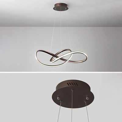 Twisting Metal Pendant Lamp 39 Inchs Height Simplicity LED Ceiling Chandelier Light with Arcylic Shade