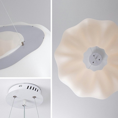 White Metal Pendant Cloud Shape Modern Living Room Suspension Lighting Plastic Design Chandelier in 3 Colors Light