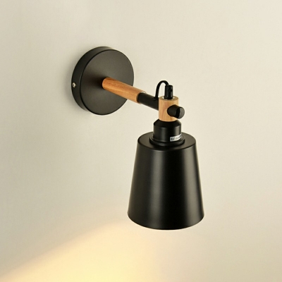 Barrel Shape Wall Lighting Modern 1 Head 11 Inchs Wide Iron Wall Lamp Fixture with Swing Arm