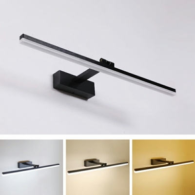 Black Arcylic LED Linear Vanity Light Adjustable LED Neutral Light Wall Light Best Lighting for Bathroom Mirror Bedside