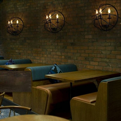Globe Metal Pendant Lighting Industrial Dining Room Coffee Bar Chandelier Hanging Light Fixture