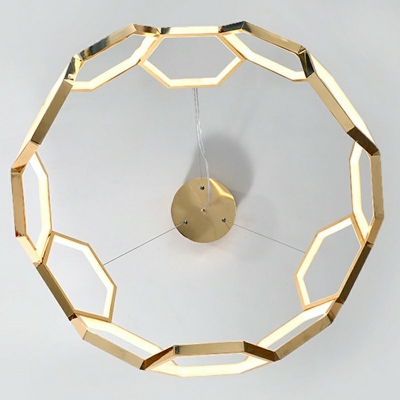 Golden Honeycomb Chandelier Light Nordic Style 31.5 Inchs Wide Metal LED Hanging Lamp