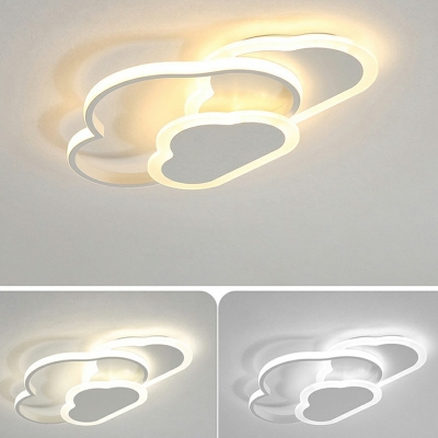 Kids Style Heart Shape Flushmount Metallic LED Ceiling Light for Bedroom