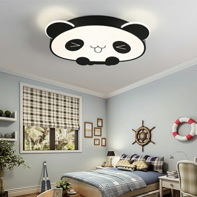 Kids Style Panda Flush Mount Ceiling Lighting Metal LED Ceiling Lamp for Kid's Room