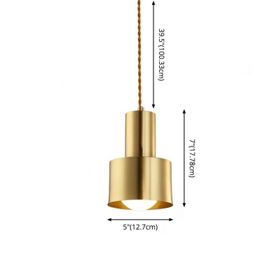 Metal Grenade Adjustable Ceiling Pendant Single Head Post-Modern Single Hanging Light Fixture in Gold