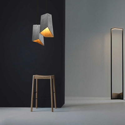Modern Minimalist Hanging Lamp Single Head Terrazzo LED Mini Lighting Pendant in Grey