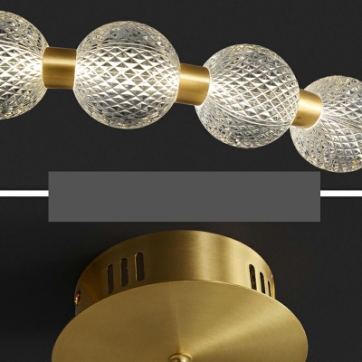 Modern Nordic Hoops LED Pendant Light Gold Globe Acrylic Single Pendant Lamp in Second Gear