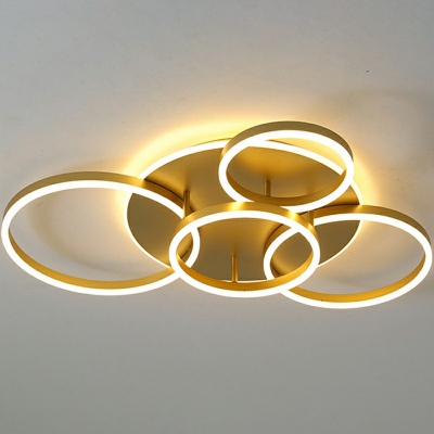 Modern Style Intersecting Circles Multi-Lights LED Ceiling Light Flush-mount Lighting Fixture for Living Room