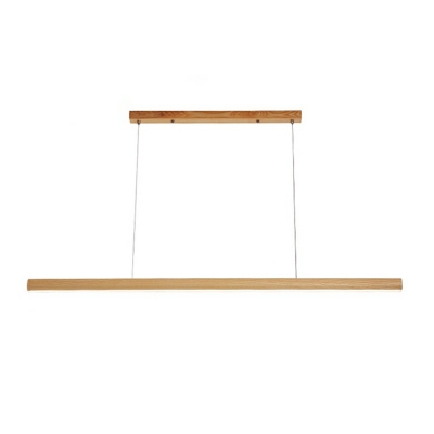 Modern Wooden Pendant Light Linear Ceiling Fixture 47