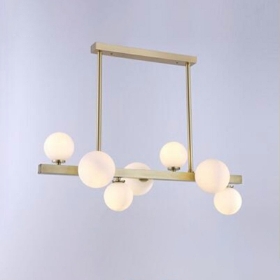 Post-Modern Molecule Island Lighting Kitchen Bar Pendant Lamp with Glass Globe in Gold