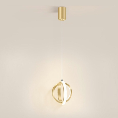 Post Modern Pendant LED Light Double Circular Ring 7 Inchs Height Chandeliers for Dining Room Foyer Farmhouse