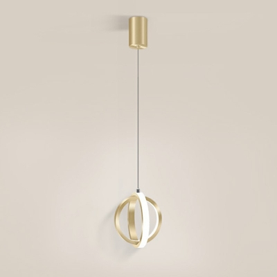 Post Modern Pendant LED Light Double Circular Ring 7 Inchs Height Chandeliers for Dining Room Foyer Farmhouse