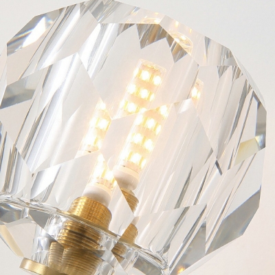 Postmodern Wall Hanging Light 6.5 Inchs Wide Single Light Ball Wall Lamp with Crystal Shade in Gold