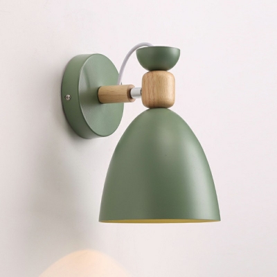 1 Light Wrought Iron Wall Sconces Macaron Cone-Shaped Wall Mounted Lights for Kids Bedroom