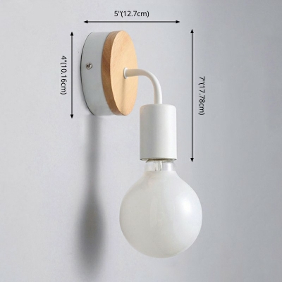 7 Inchs Height Wall Light Kit 1 Head Cottage Wall Mount Lamp with Wood Backplate