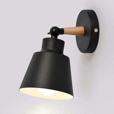 Barrel Shape Wall Lighting Modern 1 Head 5 Inchs Wide Iron Wall Lamp Fixture with Swing Arm