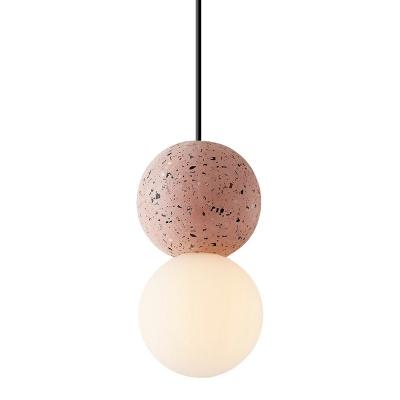 Contemporary Minimalist Style Spherical Stone Round Pendant Light Hanging Kitchen Lights