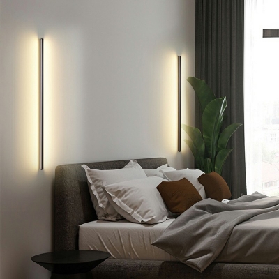 Elongated Bar Shaped Wall Light Kit 1 Inch Height Minimalistic Acrylic LED Sconce Lamp in Warm Light