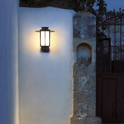 Frosted Glass Wall Lighting Rectangle 1 Bulb Industrial Style Wall Mounted Lamp for Outdoor
