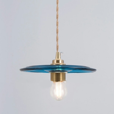 Glass Shade Industrial Pendant with 1 Light Ceiling Mount Single Pendant for Living Room