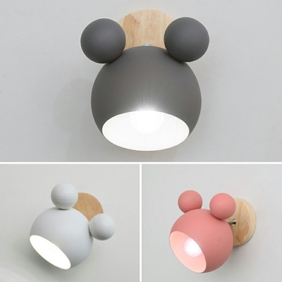 Globe Kids Bedroom Wall Sconce Metal Shade 1 Light 8.5 Inchs Height Cute Sconce Light