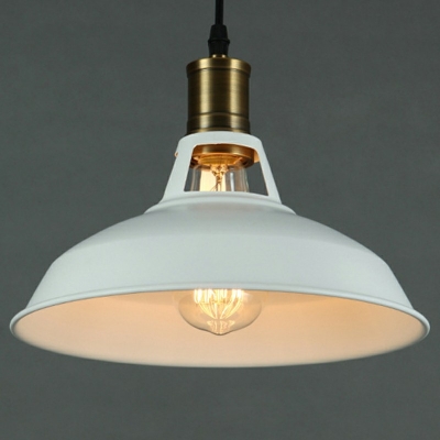 Industrial Style 1 Light Lid Shape Metal Pendant Ceiling Lights Hanging Lamp for Dining Room
