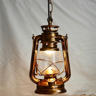 Kerosene Pendulum Light Nautical Clear Glass 1 Bulb 6.5 Inchs Wide Bedroom Hanging Pendant