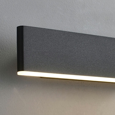 LED Metal Acrylic Wall Sconce Light 3 Inchs Height Rectangular Reading Wall Light for Bedside in Natural Light