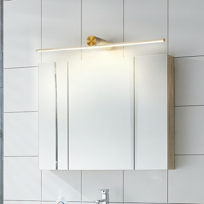 Minimalist Linear Metal Mirror Front Lamp Simplicity LED 1-Light Wall Lamp