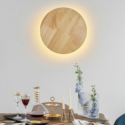Modern Creative Wall Lighting Integrated Led Wooden Wall Light Sconce for Bedroom in Warm Light