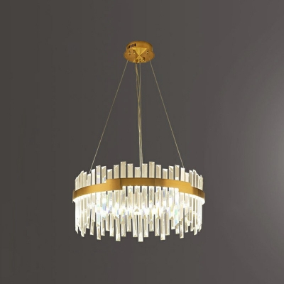 Modern Dining Room Lighting K9 Crystal Pendant Round Shape Gold Bedroom Chandelier